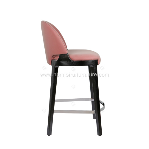 Pink leather Potocco Velis bar stool
